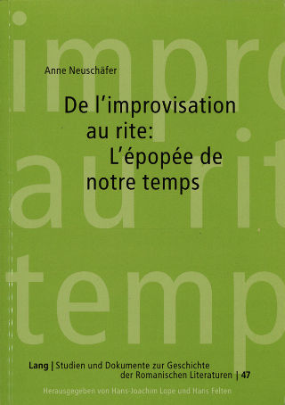 livre De l'improvisation au rite : L'épopée de notre temps  2002