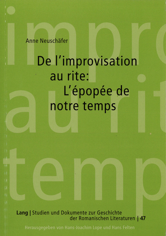 livre De l'improvisation au rite : L'épopée de notre temps  en français