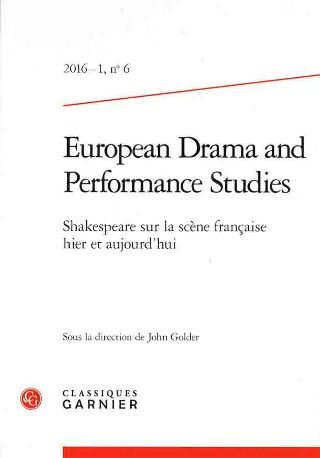 livre European Drama and Performance Studies n°6 2016