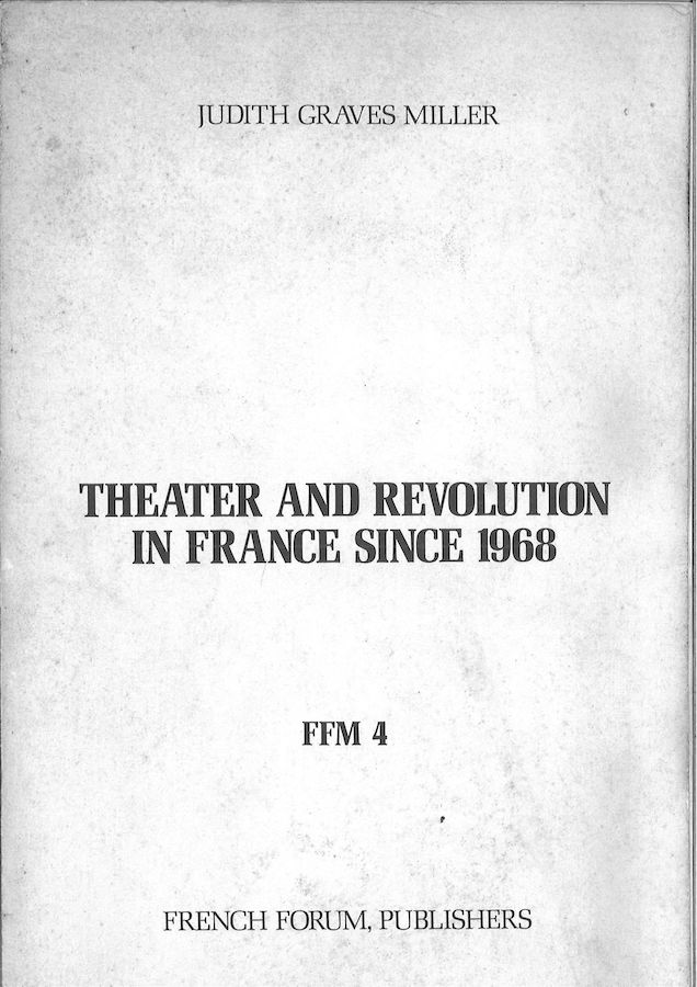 livre Theater and Revolution in France since 1968 en anglais